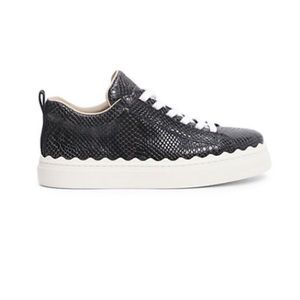 Chloé Lauren Python Embossed Leather Sneakers